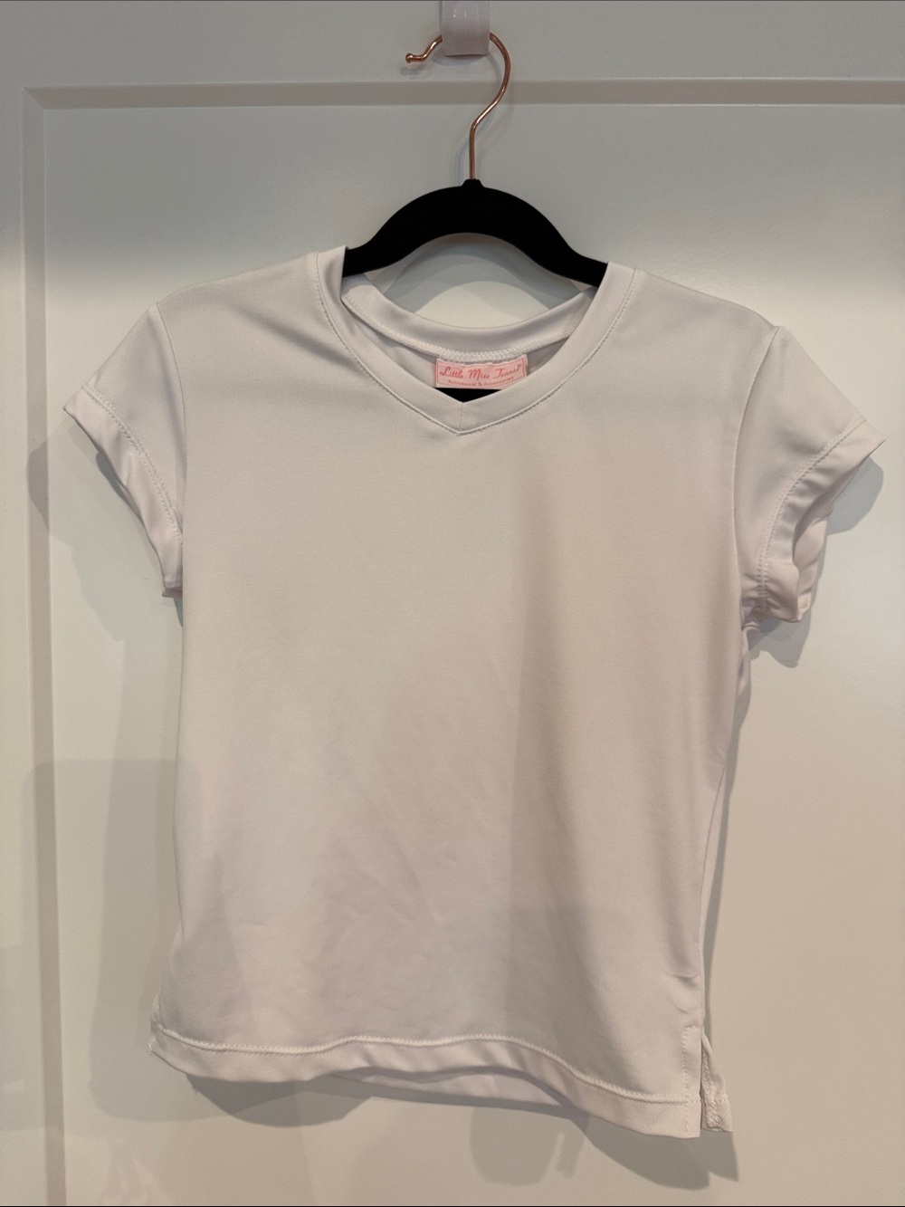 Little Me White Short-Sleeve V-Neck Tee for Kids